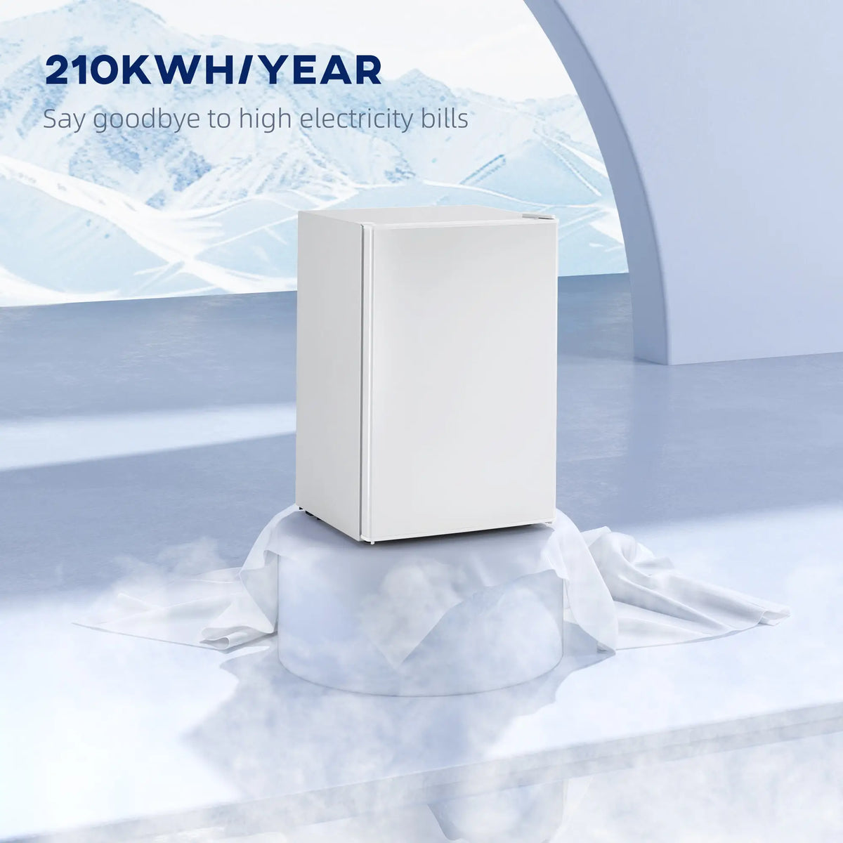 2.5 Cu.Ft Mini Fridge, Single Door, Freezer, Adjustable Thermostat, White Small Kitchen Appliances at Gallery Canada