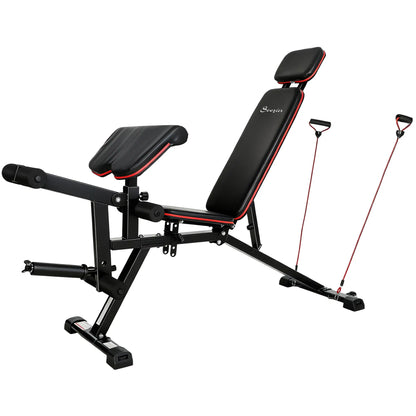 Adjustable Weight Bench With Wheels, 926LBS Load, Leg Extension, Preacher Curl Weight Benches Black at Gallery Canada