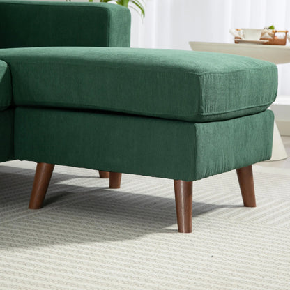 Sectional Sofa with Changeable Chaise, 3 Seat L-Shaped, Dark Green 3-Seater Sofas at Gallery Canada