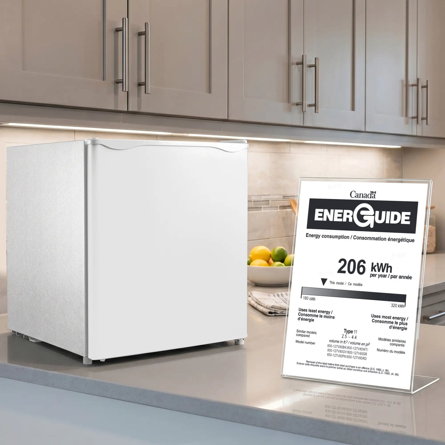 1.1 Cu. Ft. Mini Freezer, Compact Upright, Reversible Door, White Small Kitchen Appliances at Gallery Canada