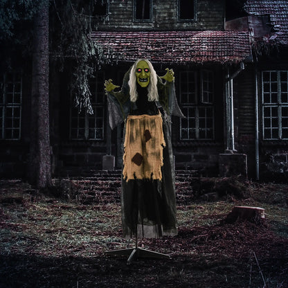 Animatronic de sorcière d'Halloween avec activation sonore
