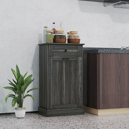 Kitchen Tilt Out Trash Bin Cabinet, Free Standing, Charcoal Grey Storage Cabinets at Gallery Canada