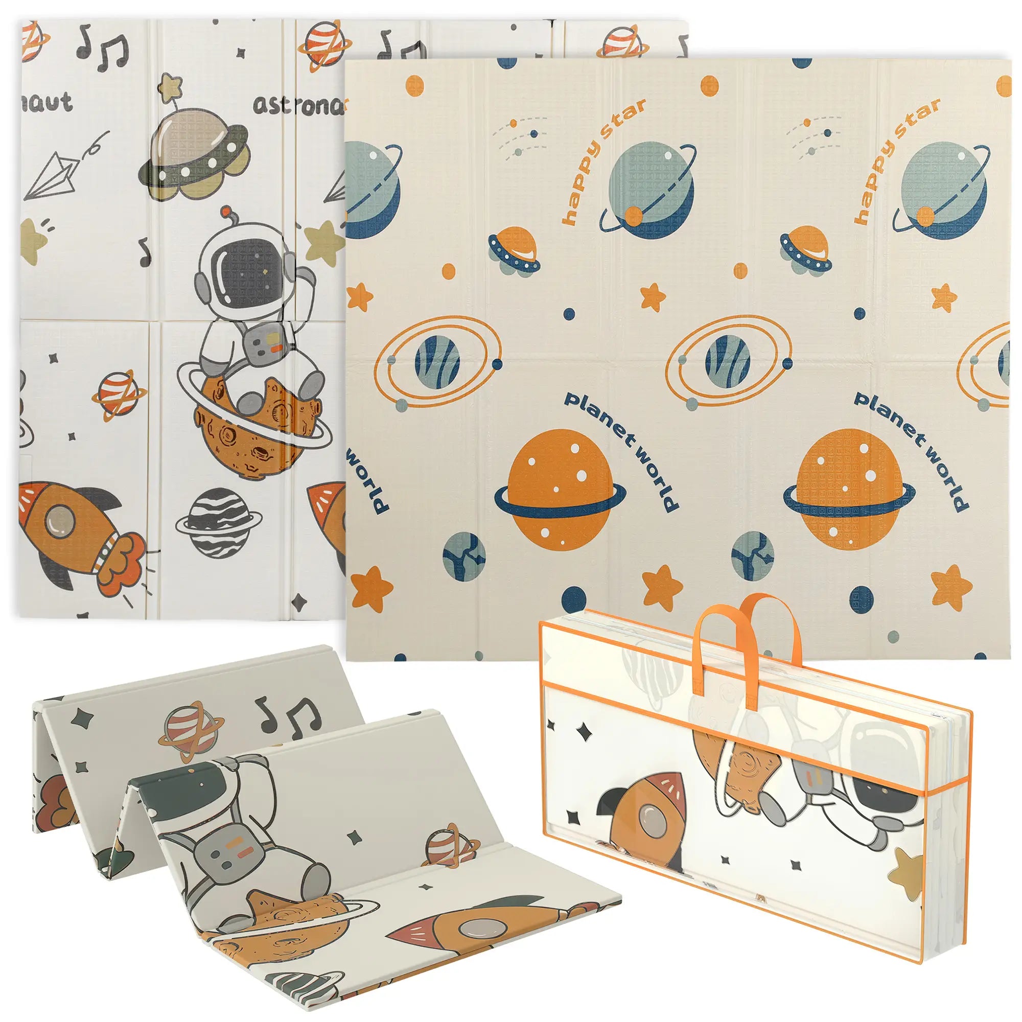 Double Sided Baby Play Mat, Reversible Waterproof, Astronaut Planet Theme Kids Gym & Playmats at Gallery Canada