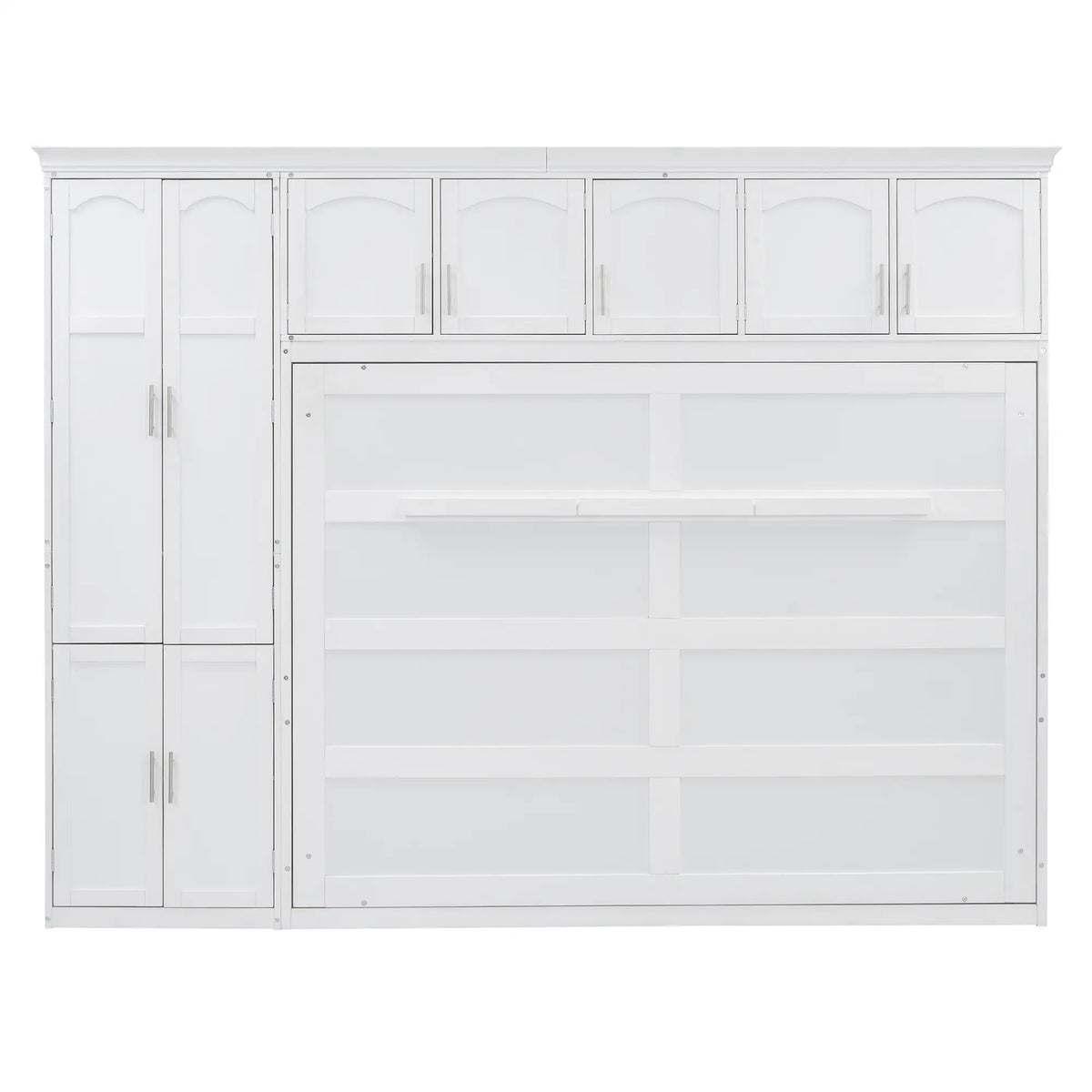 Murphy Bed with Cabinets, Space-Saving Design, 117.5" L x 16" W x 88" H, White Bed Frames White at Gallery Canada