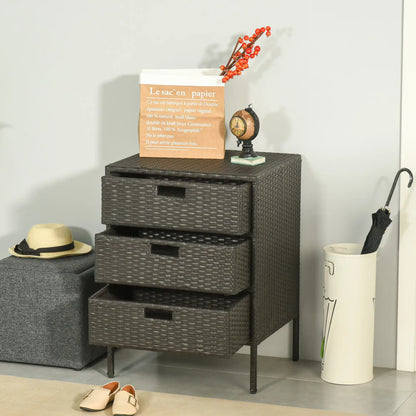 32" Rattan Wicker Patio Storage Cabinet With 3 Drawers Patio Storage Boxes at Gallery Canada
