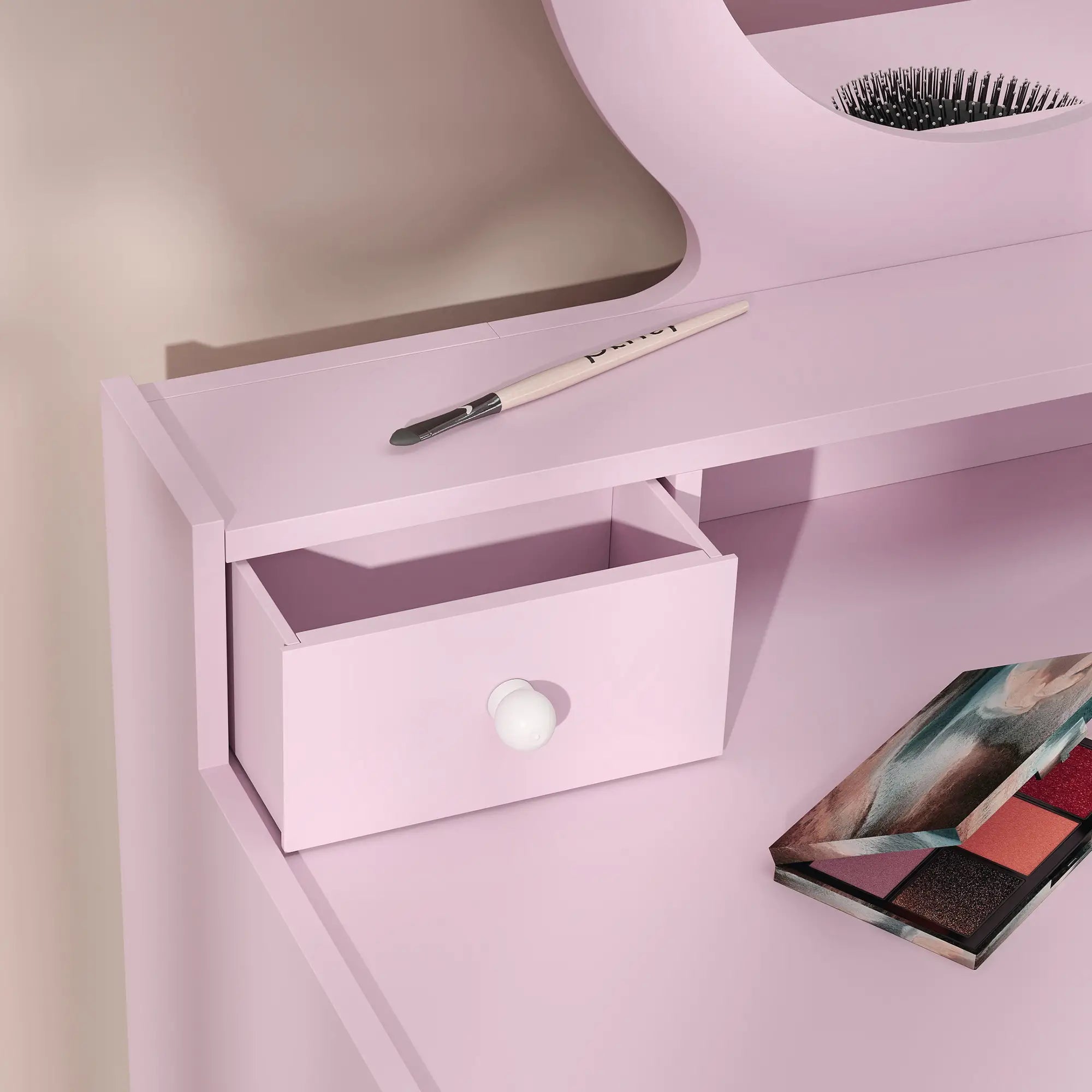 Kids Vanity Set, Makeup Table with Mirror, Stool, Drawers, Ages 3-8, Pink Toy Vanity at Gallery Canada