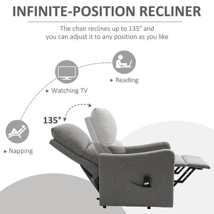 Electric Lift Recliner Chair, Power Chaise Lounge, Remote Control, Side Pocket Electric Power Lift Chairs at Gallery Canada