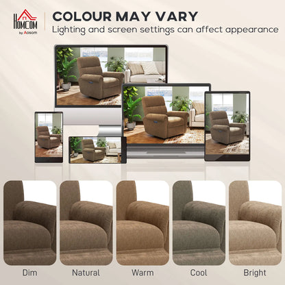 Power Recliner Chair, Fabric Upholstered, USB Ports, Swivel Rocking, Footrest Sofas & Reclining Chairs at Gallery Canada