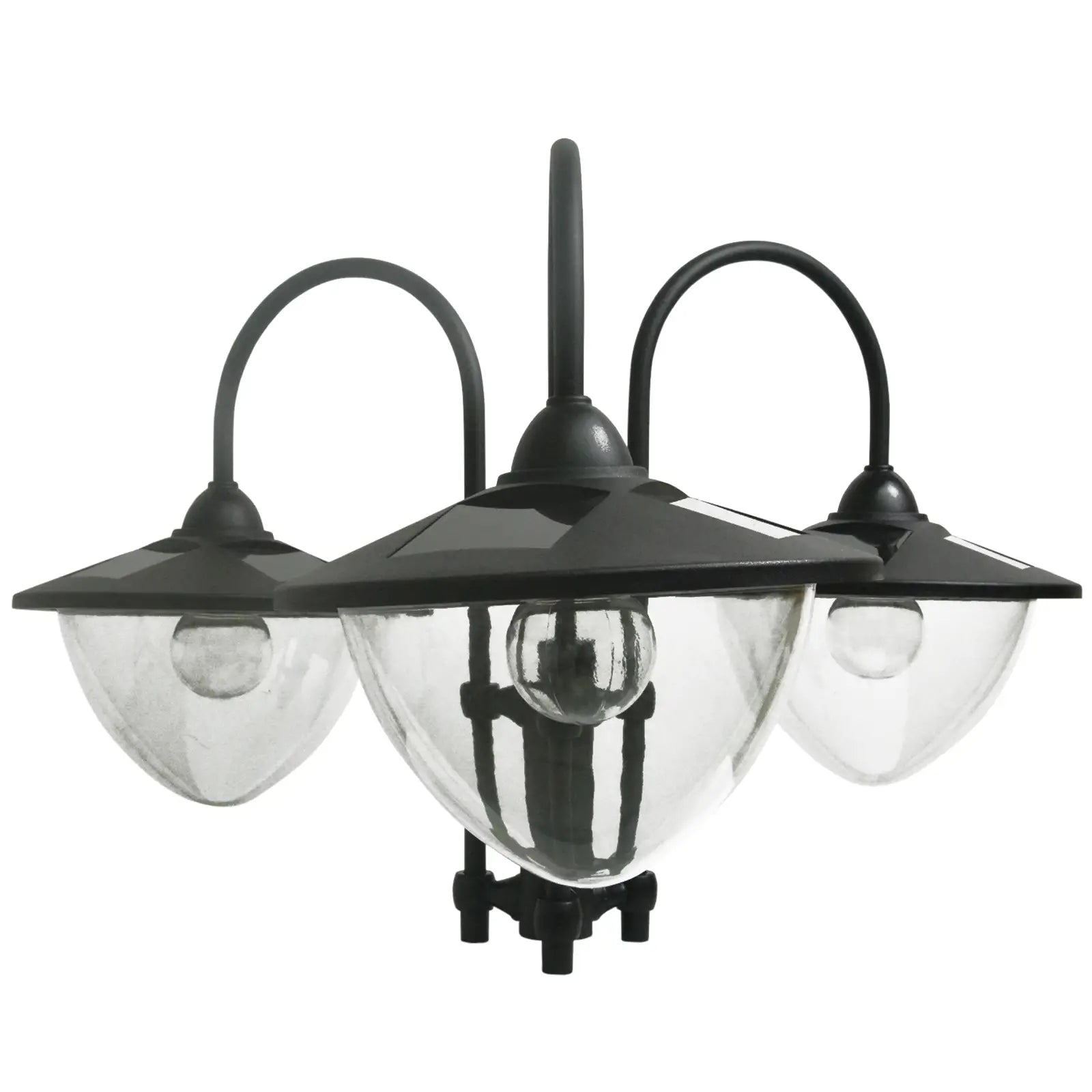 3-Head LED Solar Light, Street Light Post with Planter, Black Solar Post Lamps at Gallery Canada