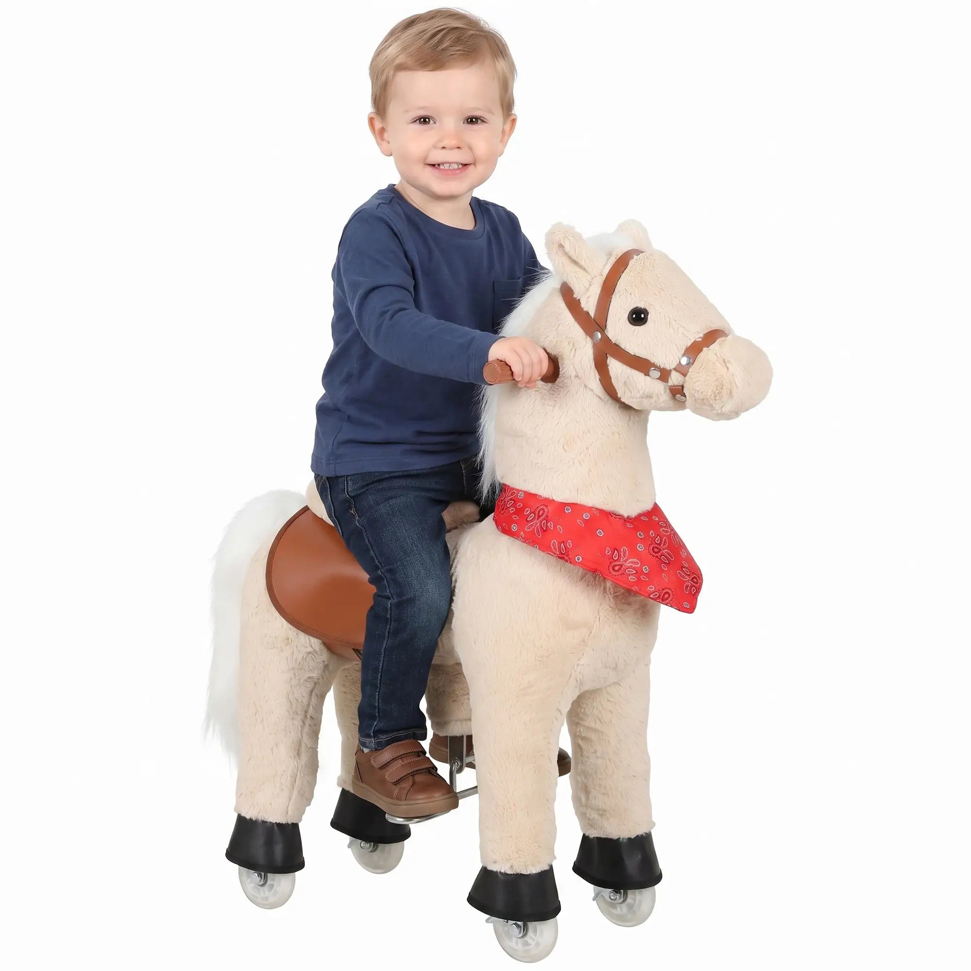 Kids Ride On Horse Toy, Plush Pony, Light Brown Rocking Horses at Gallery Canada