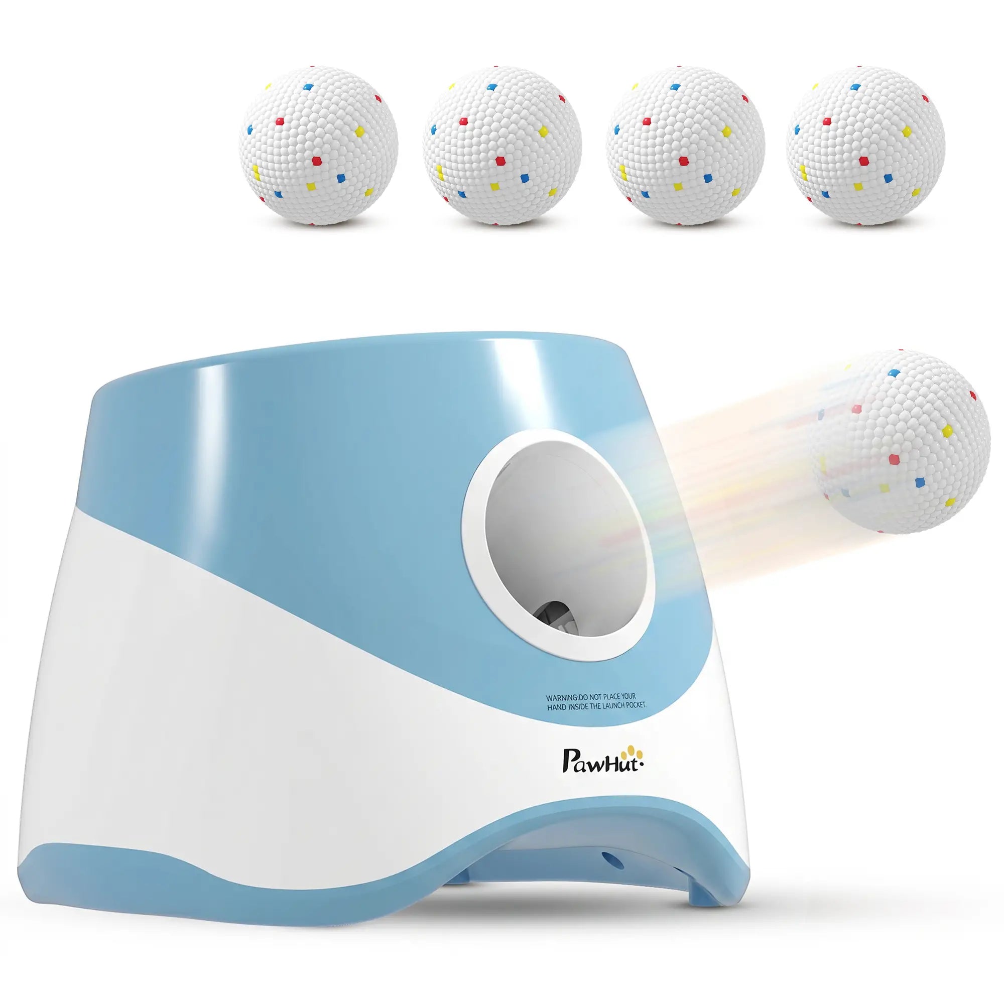 Automatic Dog Ball Launcher With 5 ETPU Balls, Blue Dog Agility Training Equipment Blue at Gallery Canada