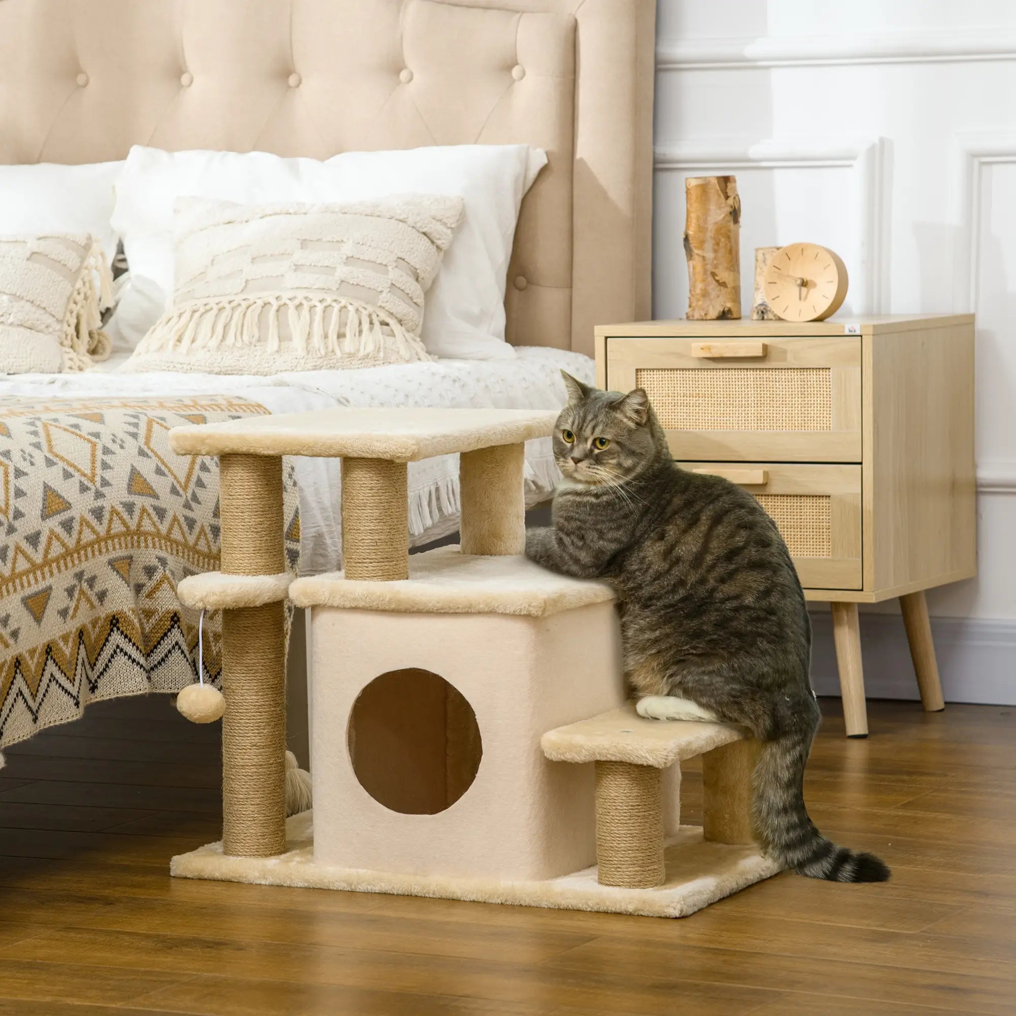 Cat Stairs with Scratching Posts, 23.6