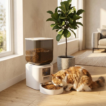 Automatic Cat Feeder With Camera, 2.4G WiFi, 8L, Dual Power Dog Bowls at Gallery Canada