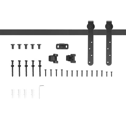 6FT Antique Sliding Barn Door Hardware Kit, Single Door, Coffee Door Hardware Black at Gallery Canada