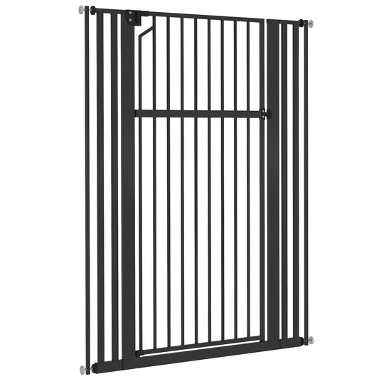 55" Extra Tall Pet Gate, 30-41" Wide, Adjustable, Pressure Mounted Pet Gates Black at Gallery Canada
