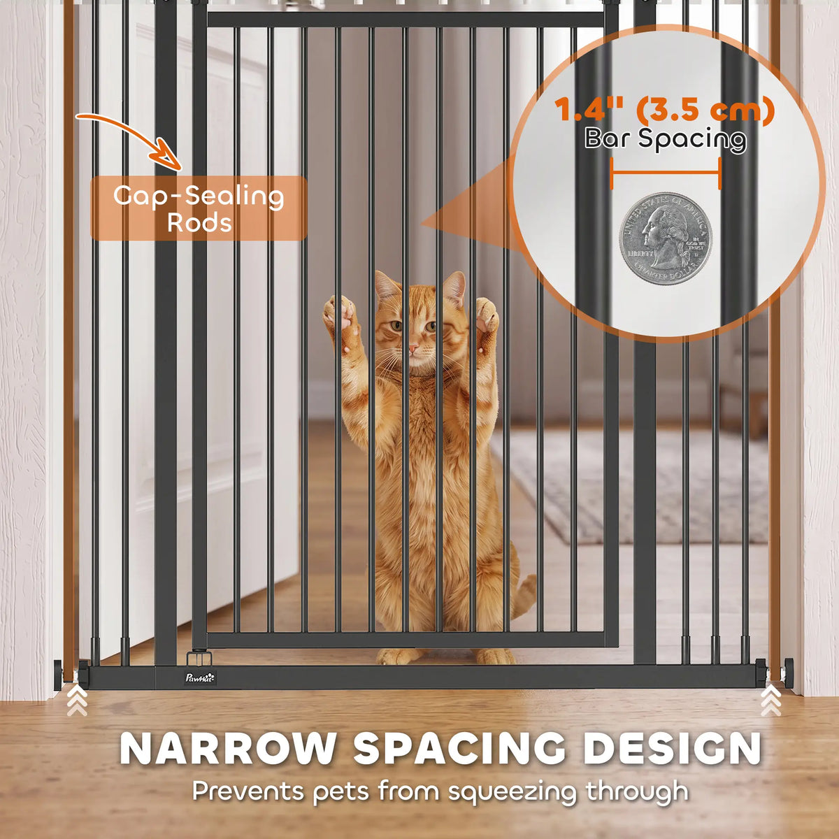Barrière pour chat extra haute de 71", barrière pour animaux de 29"-39" de large, sans perçage