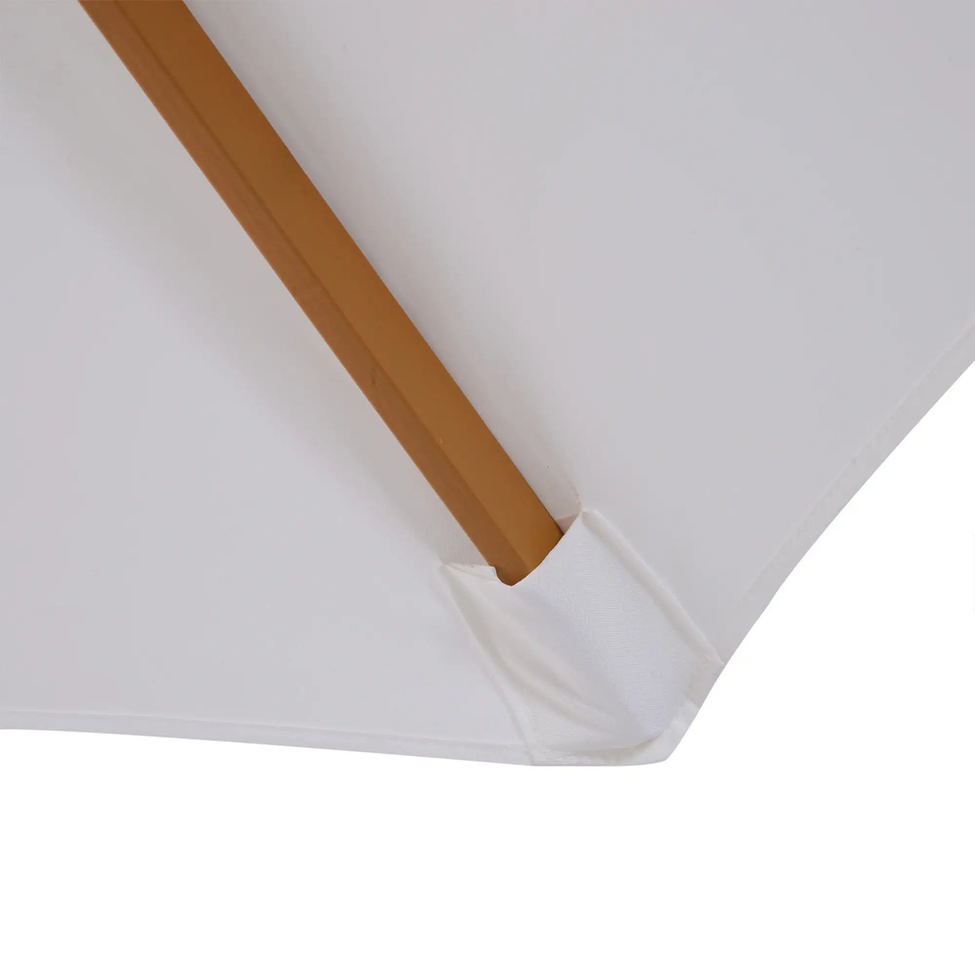 10' x 8' Bamboo Round Patio Umbrella, White Sun Umbrellas at Gallery Canada
