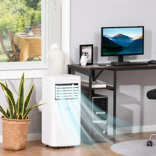 8000 BTU Portable Air Conditioner with Fan &; Dehumidifier Mode, Quiet AC Unit with Remote Control, 24-Hour Timer, White
