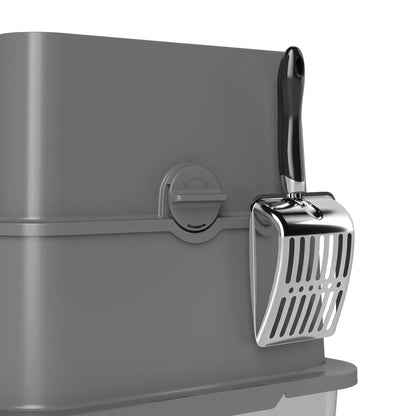 XL Stainless Litter Box With 100° Flip Top, Scoop, Dual Entry, Stainless Cat Litter Box Enclosures at Gallery Canada