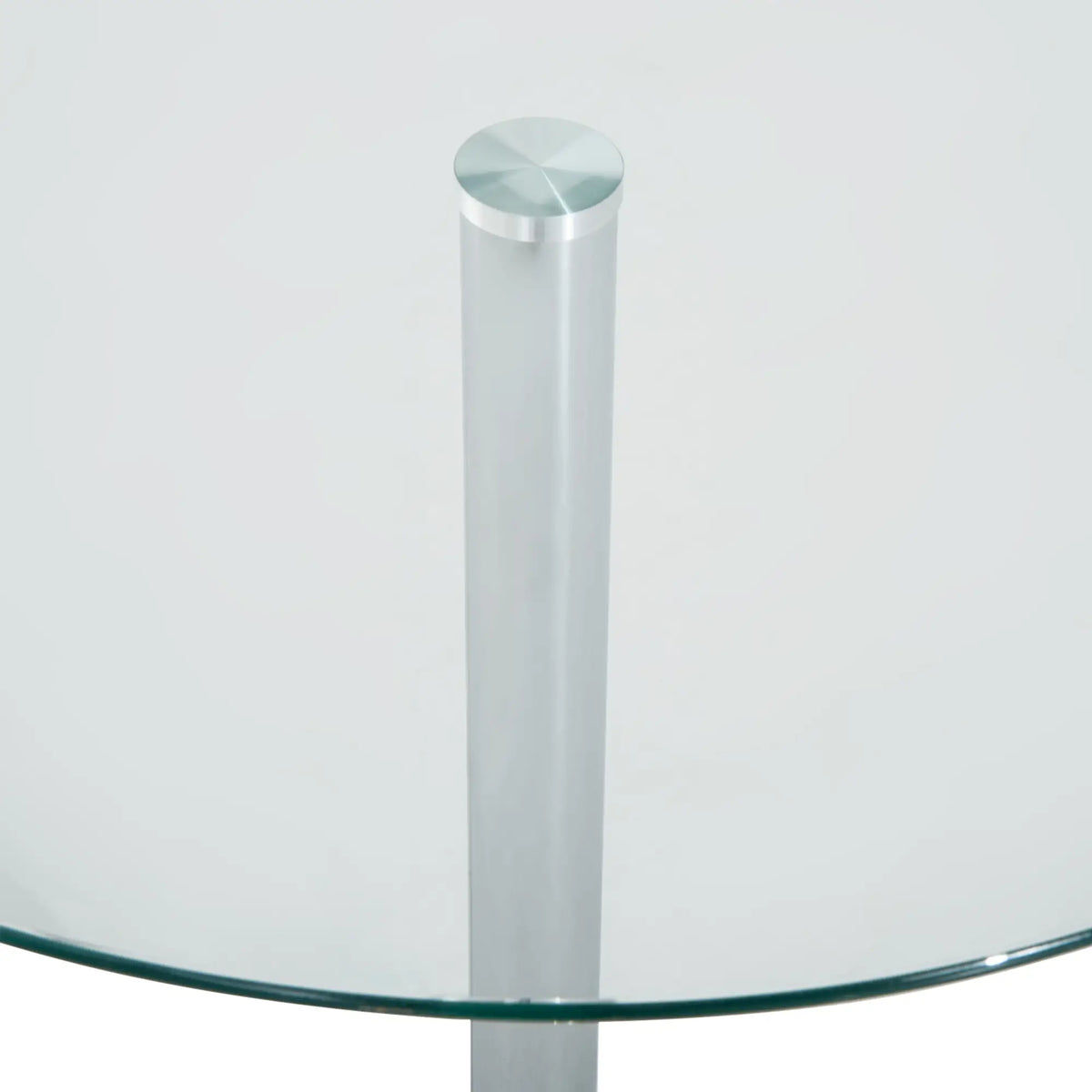 Round Dining Table, Tempered Glass Top, Galvanized Metal Base, Small, Silver Bar Tables & Dining Tables at Gallery Canada