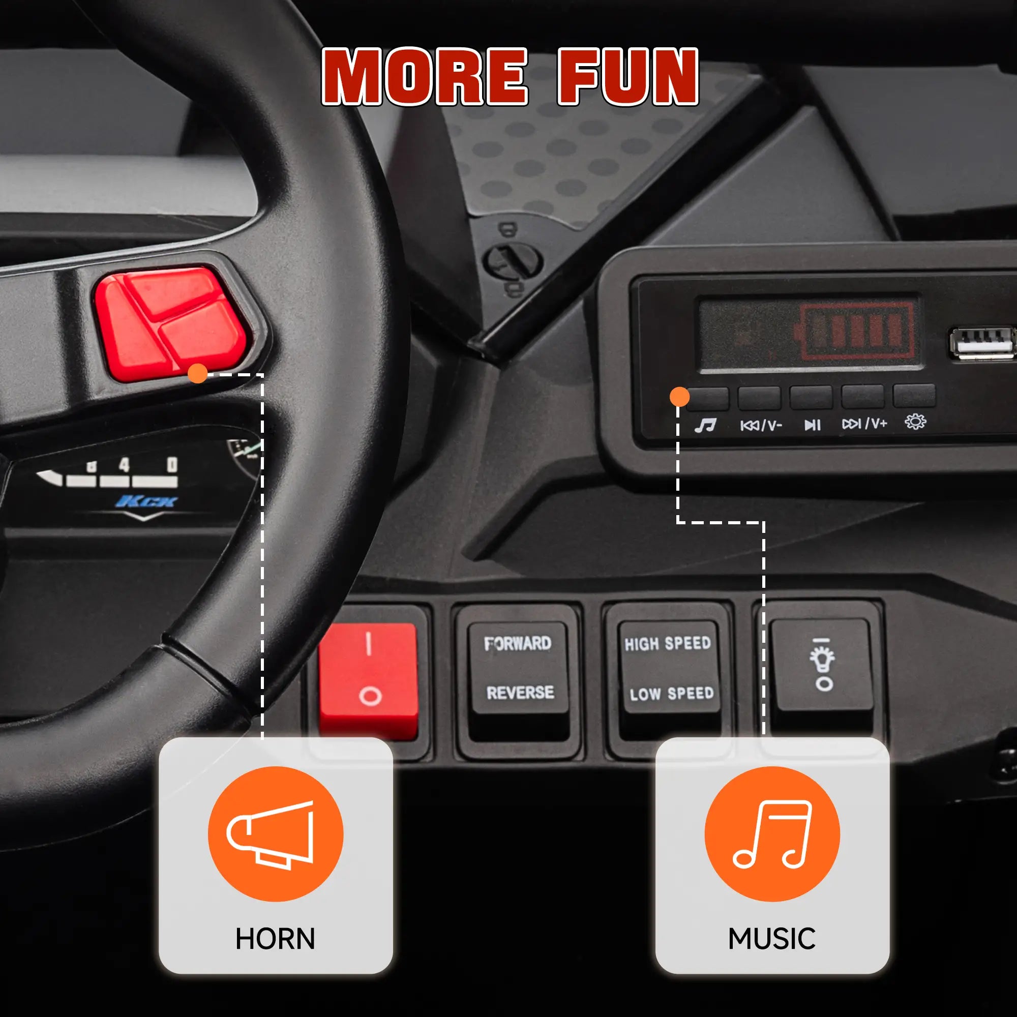 2 Seater 24V 7AH Electric Ride On Truck, White Electric Toy Cars at Gallery Canada
