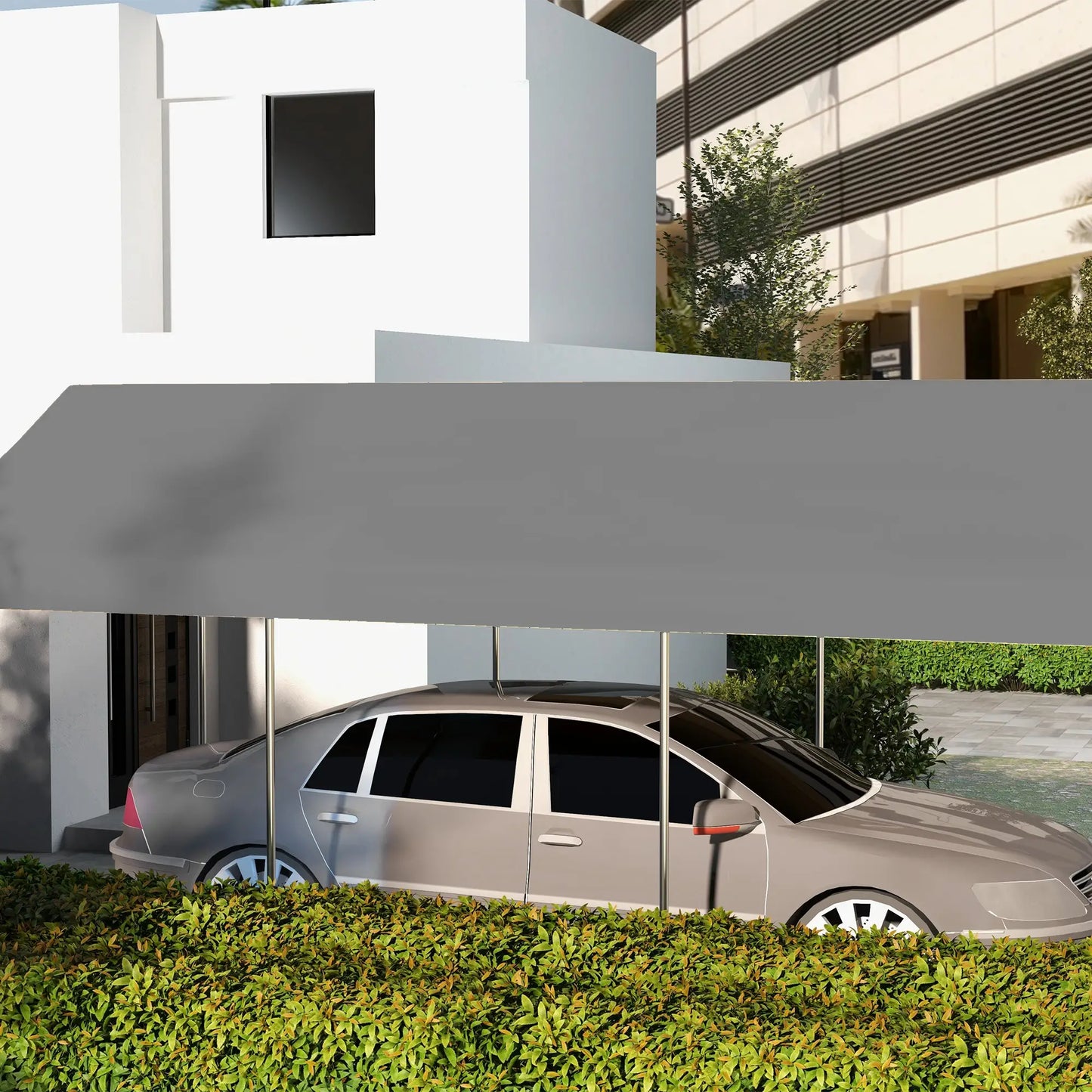 10 x 20ft Carport Canopy, UV Resistant, Dark Grey Gazebo Canopy Replacement at Gallery Canada
