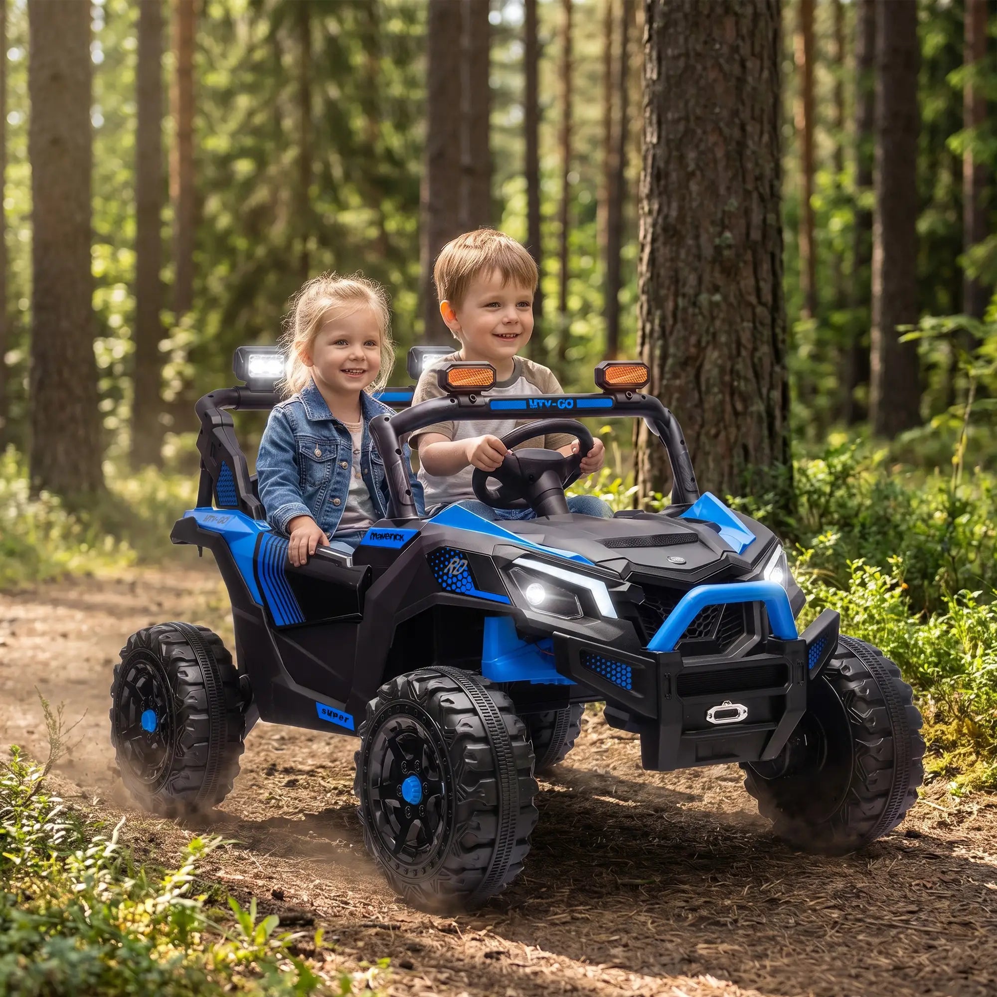 24V 2 Seater Ride On Truck, Remote, Dual Motors, Blue Electric Toy Cars at Gallery Canada