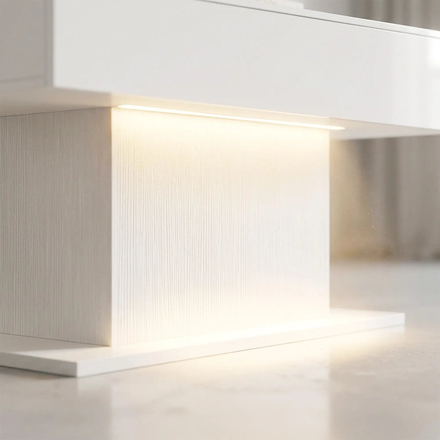 LED Coffee Table with Storage, High Gloss Modern Center Table with 2 Drawers and Remote Control for Living Room, White Coffee Tables at Gallery Canada