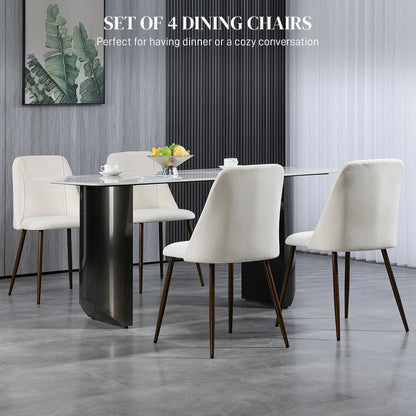 Upholstered Dining Chairs Set of 4, Velvet Accent Chair, Cream White Bar Stools at Gallery Canada