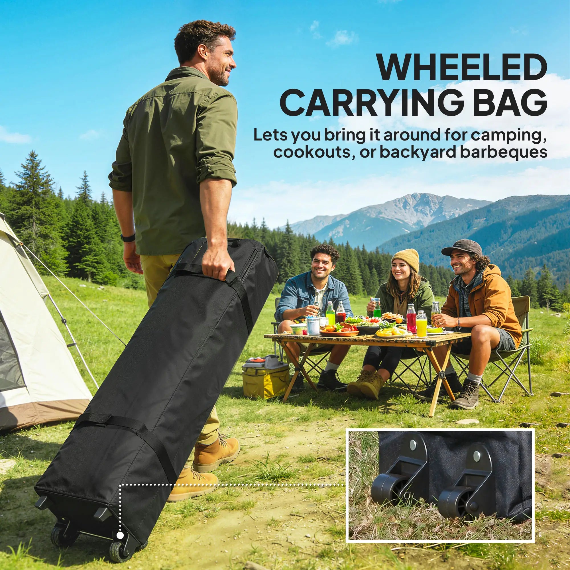 10' x 10' Pop Up Canopy, Sidewalls, Roller Bag, Adjustable Height, White Pop Up Canopies at Gallery Canada