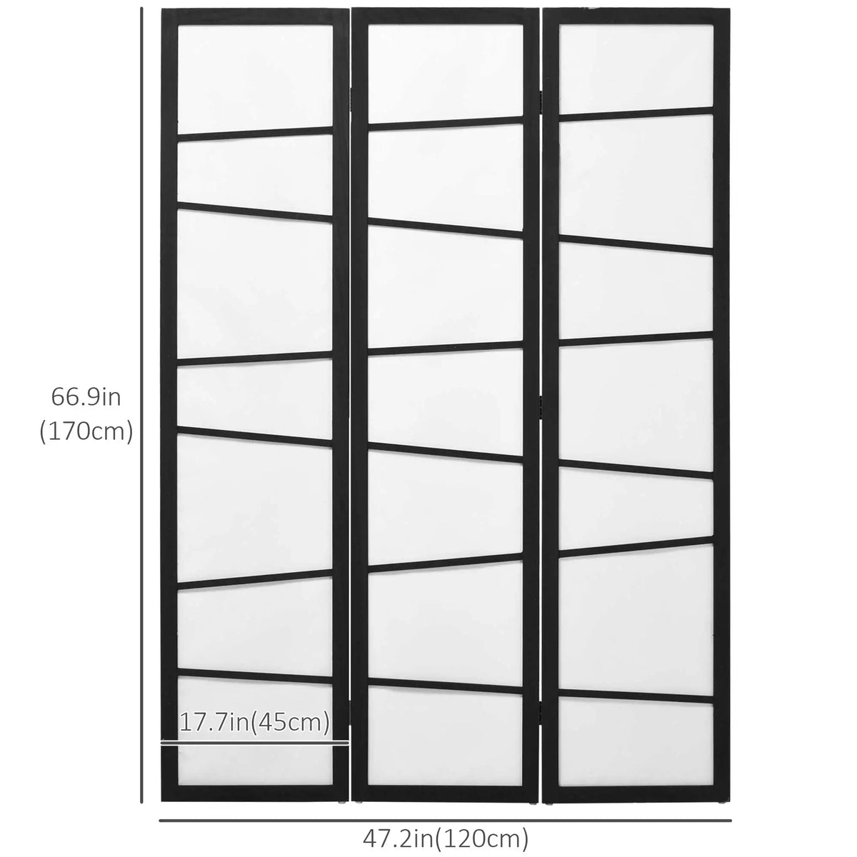5.6ft Folding Room Divider, 3 Panel Wood Frame, White Room Dividers at Gallery Canada