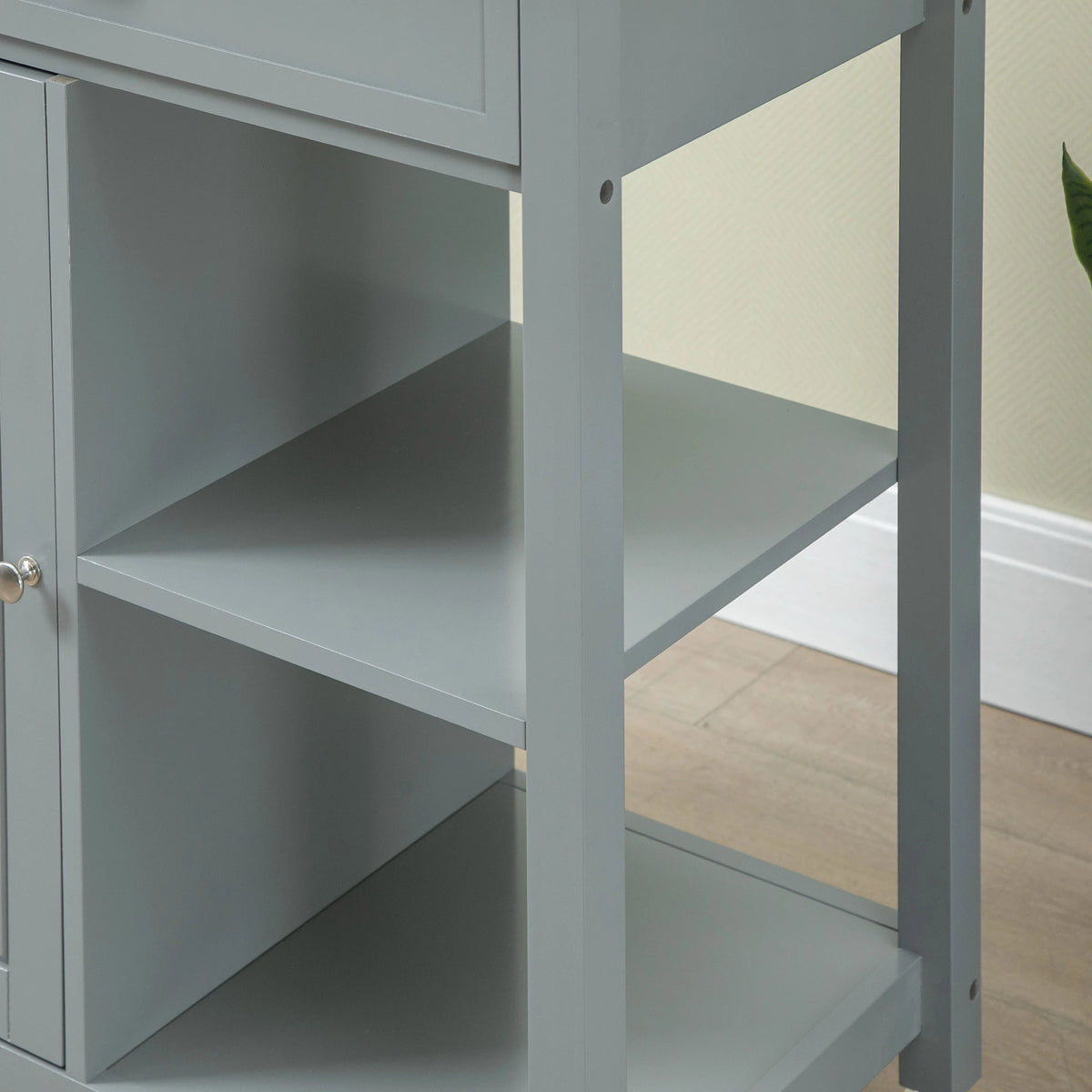 Rolling Kitchen Cart, Wood Top with Drawer, Kitchen Island on Wheels, Grey Kitchen Islands & Kitchen Carts at Gallery Canada