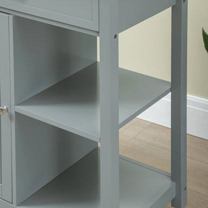 Rolling Kitchen Cart, Wood Top with Drawer, Kitchen Island on Wheels, Grey Kitchen Islands & Kitchen Carts at Gallery Canada