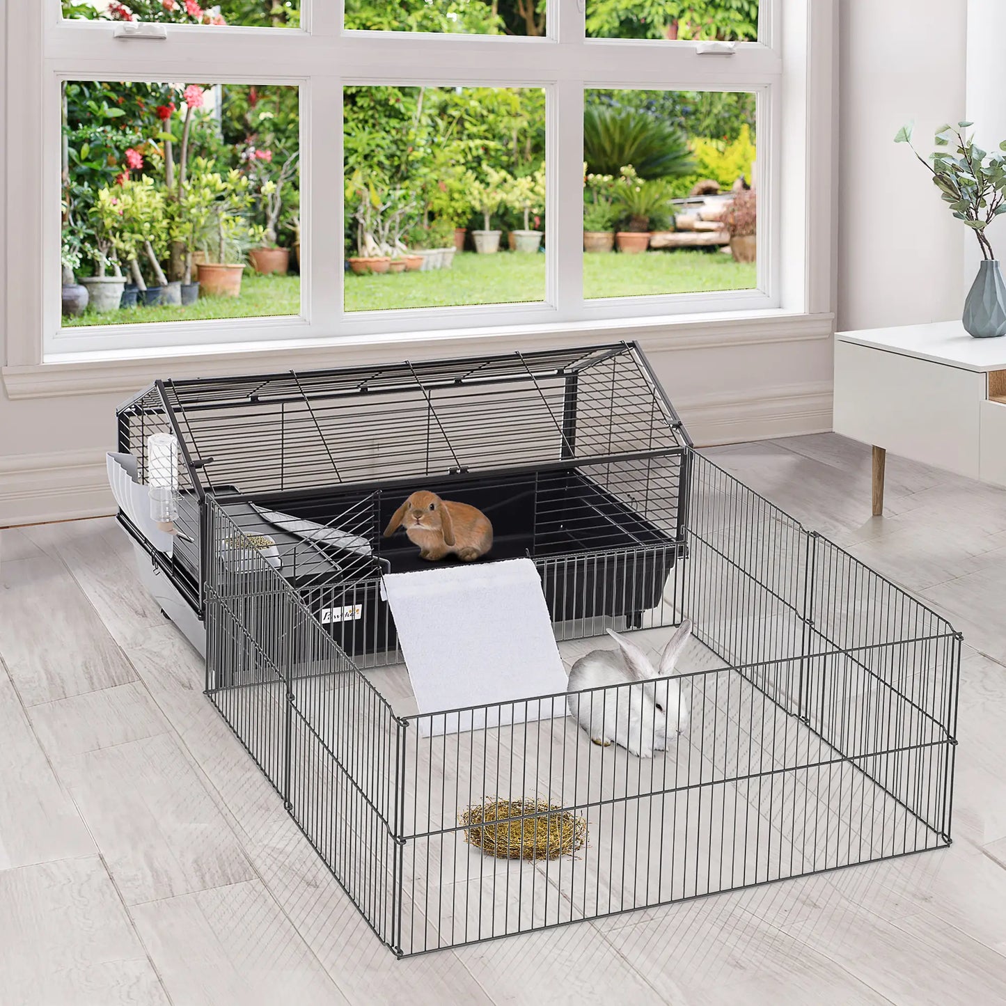 Metal Small Animal Cage, Rabbit Cage, 34.6" L x 50.6" W x 22" H Houses & Habitats at Gallery Canada