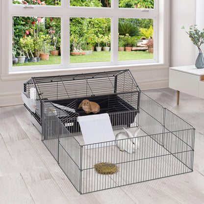 Metal Small Animal Cage, Rabbit Cage, 34.6" L x 50.6" W x 22" H Houses & Habitats at Gallery Canada