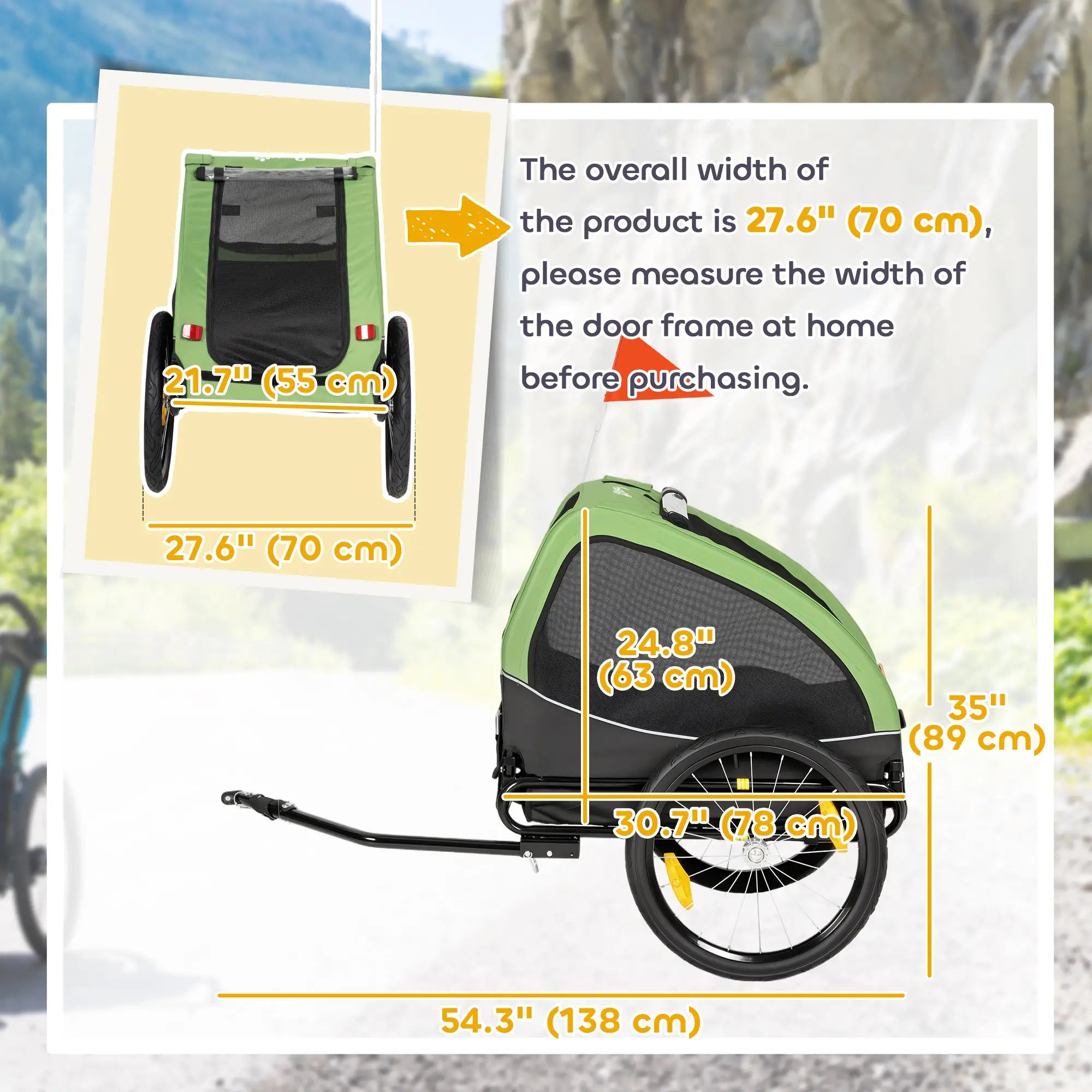 Dog Bike Trailer, Pet Cart Bicycle Wagon, 20