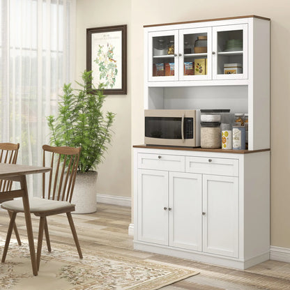 71" Pantry Cabinet With Microwave Space, Kitchen Cabinet, White Kitchen Pantry Cabinets at Gallery Canada