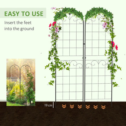 2 Pcs Metal Garden Trellis, Outdoor Plant Support, Patio Lawn Backyard Plant Stands at Gallery Canada