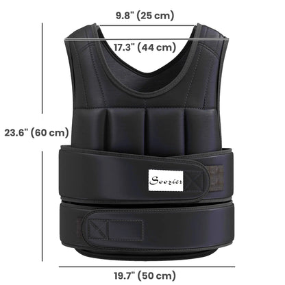 22lbs Weighted Vest, Adjustable Running Vest, 38 Weight Bags, Black Strength Training Equipment at Gallery Canada