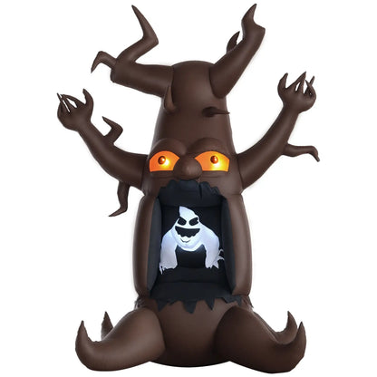 Inflatable Halloween Haunted Tree with Ghost, LED Lawn Decoration Halloween Decorations Brown at Gallery Canada