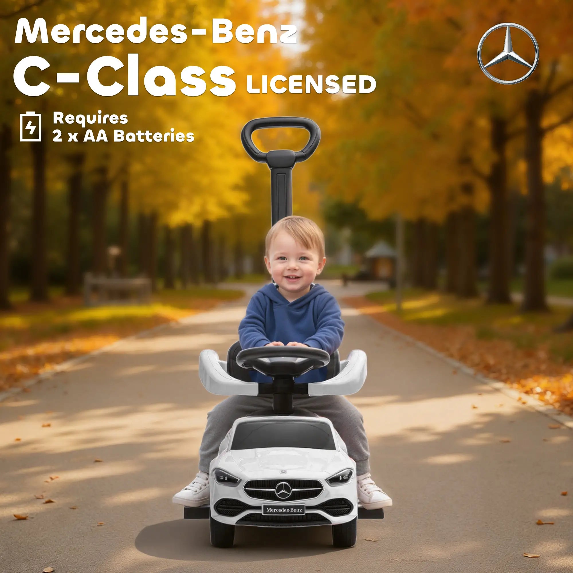 Mercedes-Benz 2-in-1 Toddler Push Car, White Push Cars for Toddlers at Gallery Canada