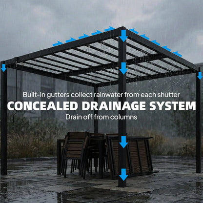 9.5 X 10 Ft Aluminum Louvered Pergola With Clear PC Roof, Clear Pergolas at Gallery Canada