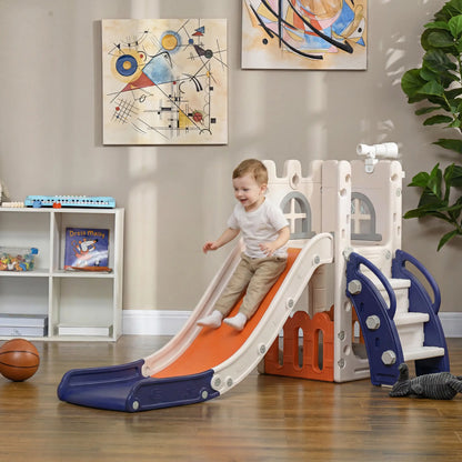 Toddler Slide With Basketball Hoop, Climber, Telescope, Storage Basket, For 1-3 Years, Orange Gym Sets & Swings at Gallery Canada