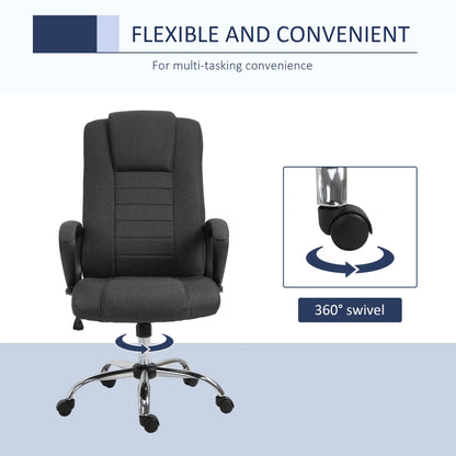 High Back Office Chair, Adjustable Height, Swivel Wheels, Tilt, Charcoal Grey Executive & Manager Chairs at Gallery Canada