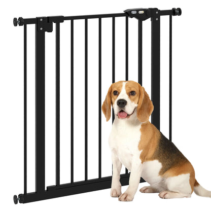 30 Inch Tall Pet Gate With Door, Pressure-Mounted, Black Houses, Kennels & Pens at Gallery Canada