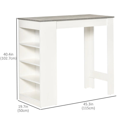 Bar Table, High Top Pub Table with 4 Shelves, Modern, Grey Bar Tables & Dining Tables at Gallery Canada