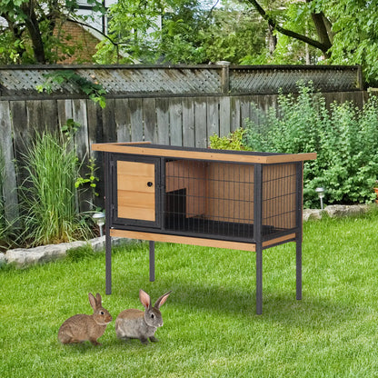 Wooden Rabbit Hutch, Indoor Outdoor Bunny Cage With Tray, Yellow Rabbit Hutch at Gallery Canada