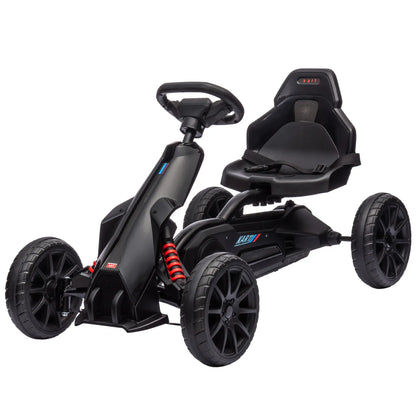 Adjustable Seat Go Kart, Forward Backward Handbrake, Shock Absorption, Black Pedal Go Karts for Kids Black at Gallery Canada
