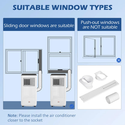8,000 BTU Mobile Air Conditioner, 345 Sq. Ft., Dehumidifier Fan, White Air Conditioner at Gallery Canada