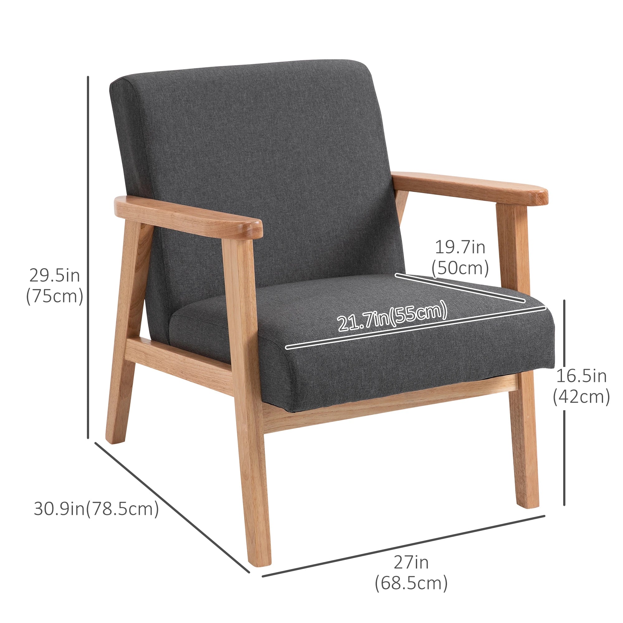 Mid-Century Modern Accent Chair, Grey Accent Chairs at Gallery Canada